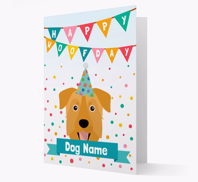 Personalised Card 'Happy Woofday {dogsName}' with {breedCommonName} Icon